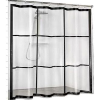 OEM Cortina De Ducha De Peva, Transparente, Negra