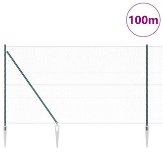 Berkfield Home Hexagon Fence Green 1.6x100 m Steel