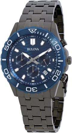 Bulova Casual Chronograph Quartz Blue Dial Mens Watch 98B436