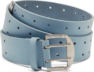 Free People WTF Double Cross Leather Belt in Lake Tahoe at Nordstrom, Size X-Small