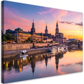 Feeby Cuadro Sobre Lienzo, Alemania Ciudad De Dresde Vista Del Paisaje, 100x70