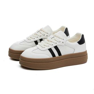 Generic ZBDP Womens Sneakers Female Shoes Round-Toe Flat-Soled Casual Training Shoes Women Beige