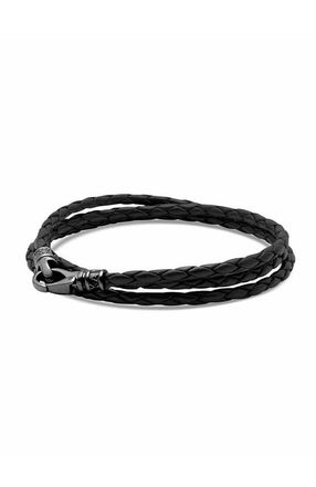 Nialaya Wrap Around Leather Bracelet in Black at Nordstrom, Size 6.75