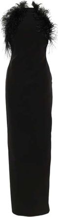 The Attico Abito Lungo Con Finitura In Piume-Donna