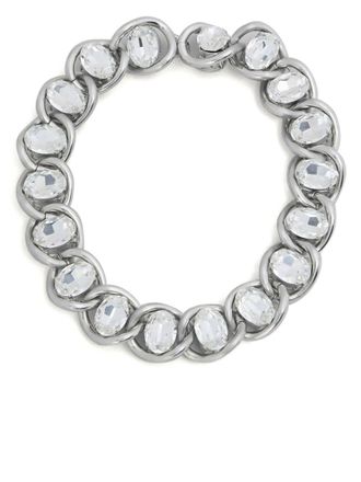 Marni rhinestone-embellished chain necklace - Silver