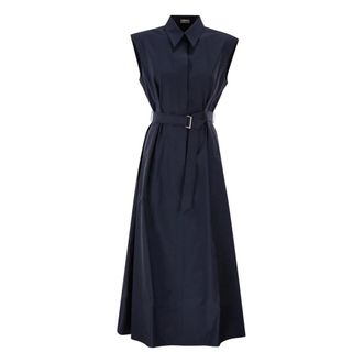 Brunello Cucinelli Dames, Jurken, Blauw, Maat: M Katoen