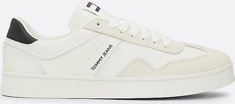Tommy Hilfiger RETRO Suede Trainers Mens Ecru - Cream - Size UK 10