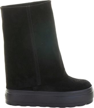 Casadei Suède laarzen met plateauzool - Zwart