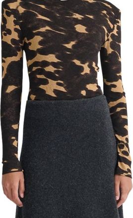 Nanushka Nayeli Turtleneck Top In Midnight Mocha Apricot