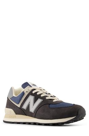 New Balance Gender Inclusive 574 Sneaker in Black Cement/Slate Grey at Nordstrom, Size 12.5 Womens