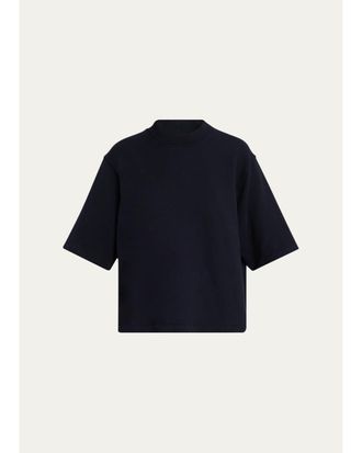 TWP Cropped Mock-Neck T-Shirt