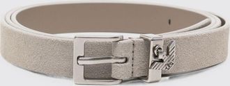 Emporio Armani Cintura in pelle scamosciata con fibbia logo Eagle in metallo