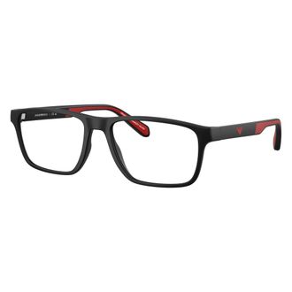 Emporio Armani Glasses, unisex, Black, Size: 54 MM Rectangle Frame
