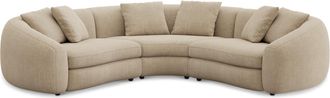 Castlery Fable Sectional Sofa Customized, (Washed Chenille) Sand, Machine Washable, Ultra Deep Seats for Sofas, Castlery Brand