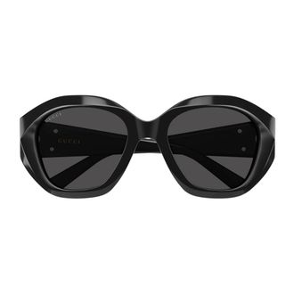 Gucci Ovale Zonnebril - Dames - Accessoires - Zwart - Maat: 56 MM