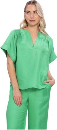 Minus Dames, Blouses & Shirts, Groen, Maat: S Linnen