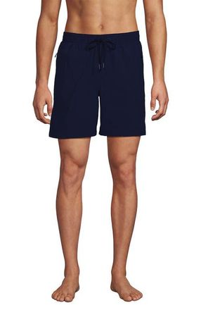 Lands End 7 Inch Volley Hydroliner Swim Trunks in Deep Sea Navy at Nordstrom, Size Medium