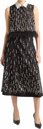 Cinq &agrave; Sept Selene A-Line Skirt In Charcoal Multi