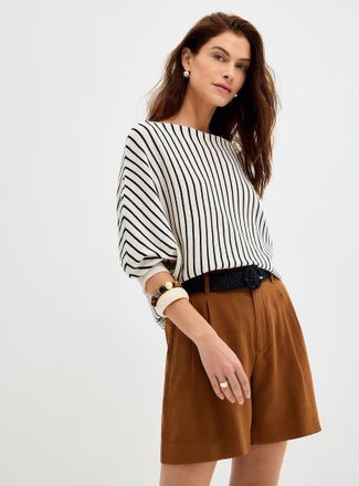 Contemporaine Womens Loose boat-neck sweater Exclusive collection from Italy