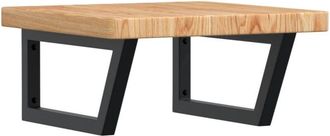 vidaXL Estante De Lavabo De Pared De Acero Y Madera Maciza De Roble Vidaxl