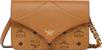 MCM Diamond Shoulder Bag in Visetos Leather Mix in Cognac at Nordstrom