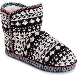 Muk Luks Leigh Bootie Slipper in Black at Nordstrom, Size Small