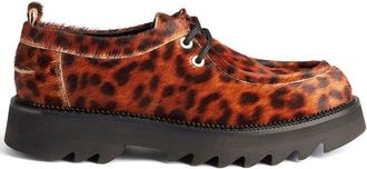 Ami leopard-print lace-up platform shoes - men - Leather/Goat Skin/Calf Hair - 40 - Brown