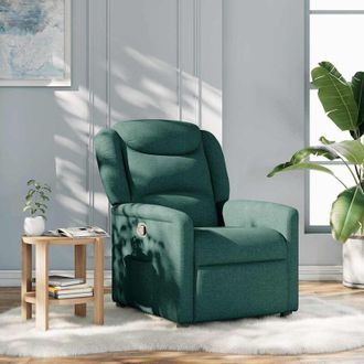 vidaXL Sill&oacute;n Reclinable De Tela Verde Oscuro Vidaxl