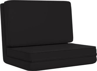 vidaXL Tumbona De Suelo Plegable De Cuero Sint&eacute;tico Negro Vidaxl