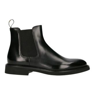 Doucal's Schoenen, Heren, Zwart, 43 EU, Leer, Beatle Enkellaarsjes