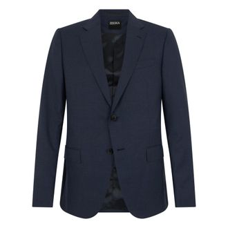 Ermenegildo Zegna Single-breasted Wool Suit - Heren - Pakken - Blauw - Maat: XL Wol