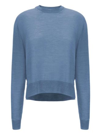 Jil Sander Top in maglia effetto m&eacute;lange - Blu