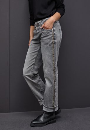 Street One Straight-Jeans STREET ONE, Damen, Gr. 27, L&auml;nge 28, ligth grau washed, Denim/Jeans, Obermaterial: 83% Baumwolle, 15% Polyester, 2% Elasthan, unifarben