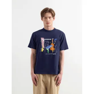 Edmmond Studios Cassette Print T-Shirt in Plain Navy at Nordstrom, Size Xx-Large