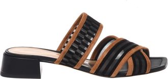 Baldinini Mesh en Su&egrave;de Muilezel - Dames - Muiltjes - Zwart - 36 EU - Su&egrave;de - Schoenen