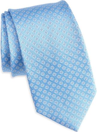 Nordstrom Quatrefoil Medallion Silk Tie in Light Blue at Nordstrom