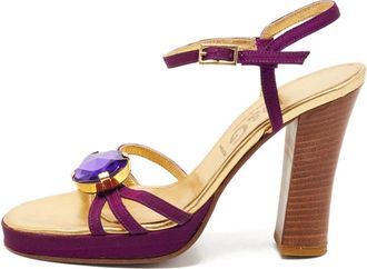 Dolce & Gabbana Sandali con decorazione gioiello 120mm - Viola