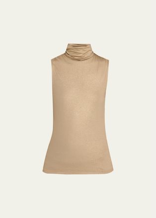 Majestic Filatures Soft Touch Shimmer Turtleneck Tank