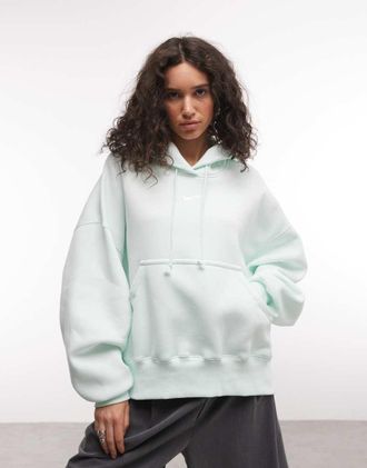 Nike Phoenix - Felpa super oversize con cappuccio verde chiaro