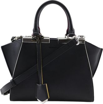 Fendi Petite 3Jours Bag Leather Black Leather Handbag (Pre-Owned)