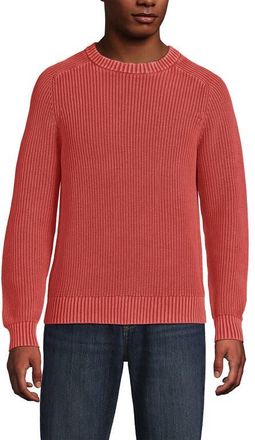 Lands End Drifter Cotton Crewneck Sweater in Sea Coral at Nordstrom, Size Xx-Large