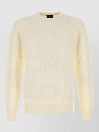 Brioni wool blend crew neck sweater cable knit