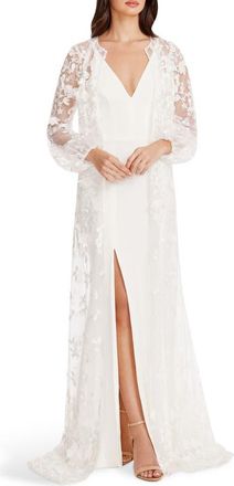 Dress The Population Joss Floral Appliqué Lace Jacket in White at Nordstrom, Size X-Small