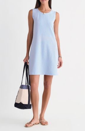 Vineyard Vines Seersucker UPF 20+ Shift Dress in Feeder Breaker Blue at Nordstrom, Size X-Large