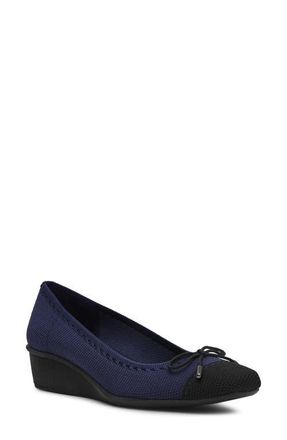 Anne Klein Wesson Wedge Pump in Navy/Black at Nordstrom, Size 8.5