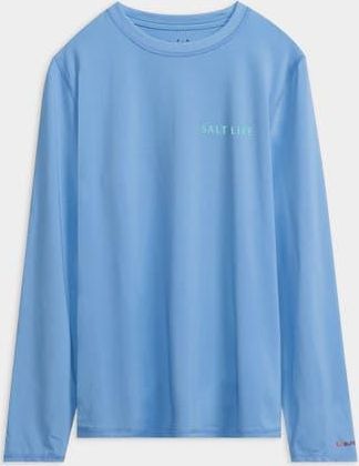 Salt Life Green Room SLX Performance Long Sleeve Shirt in Harbor Blue Heather at Nordstrom, Size X-Large