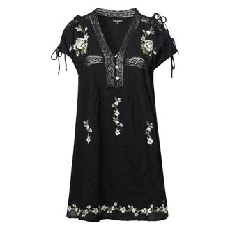 For Love & Lemons Short Dresses, female, Black, Size: M Embroidered Mini Dress in Black