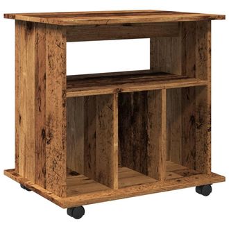 vidaXL Vidaxl - Armario Con Ruedas Madera Ingenier&iacute;a Envejecida 60x45x60 Cm