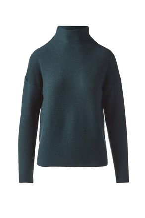 Kinross Cashmere Textured Slouchy Funnel In Cypress Green
