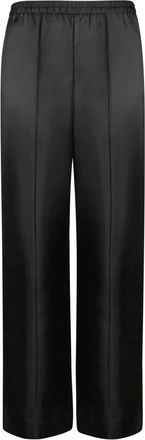Loulou Studio Lars Broek met Elastische Tailleband - Dames - Wijde Broeken - Zwart - L - Broeken